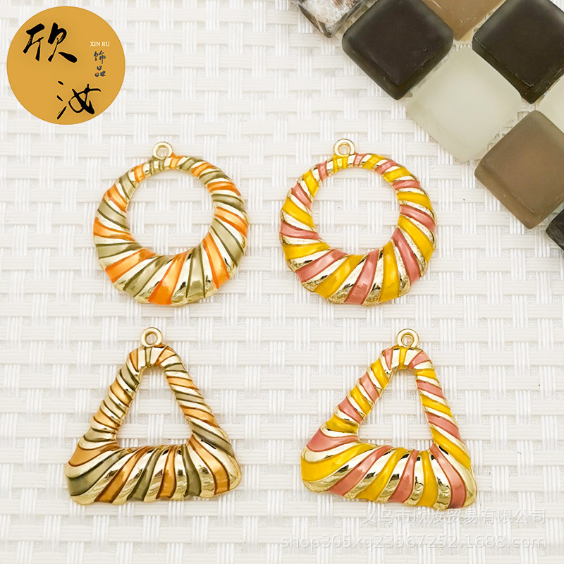 Ribbon Triangle Round DIY Jewelry Accessories Single Hanging Small Chanel Style Series Cute Geometric Pendant Bracelet Pendant
