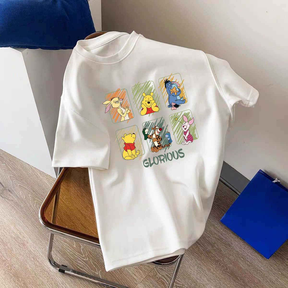 Camiseta fina de verano con estampado de letras moderno, cuello redondo, manga corta, camiseta informal versátil y moderna para hombre. image 11
