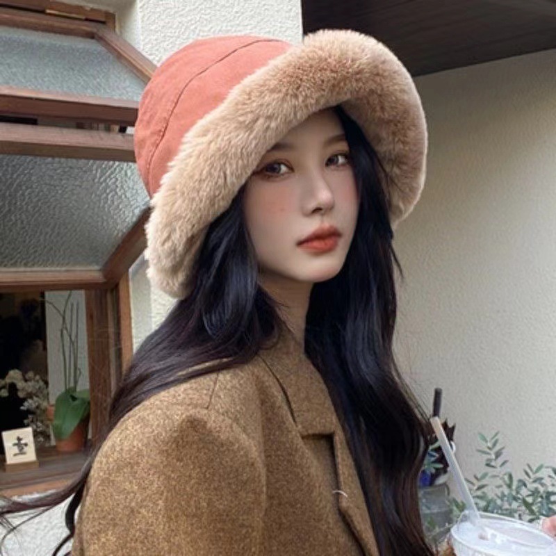 冬季毛绒渔夫帽子女日系蒙古帽护耳包头帽保暖加绒加厚可爱堆堆帽|undefined