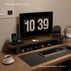 コンピュータ高架オフィスデスクトップストレージアーティファクトモニターパッドベースブラケット無垢材シンプルなストレージラック