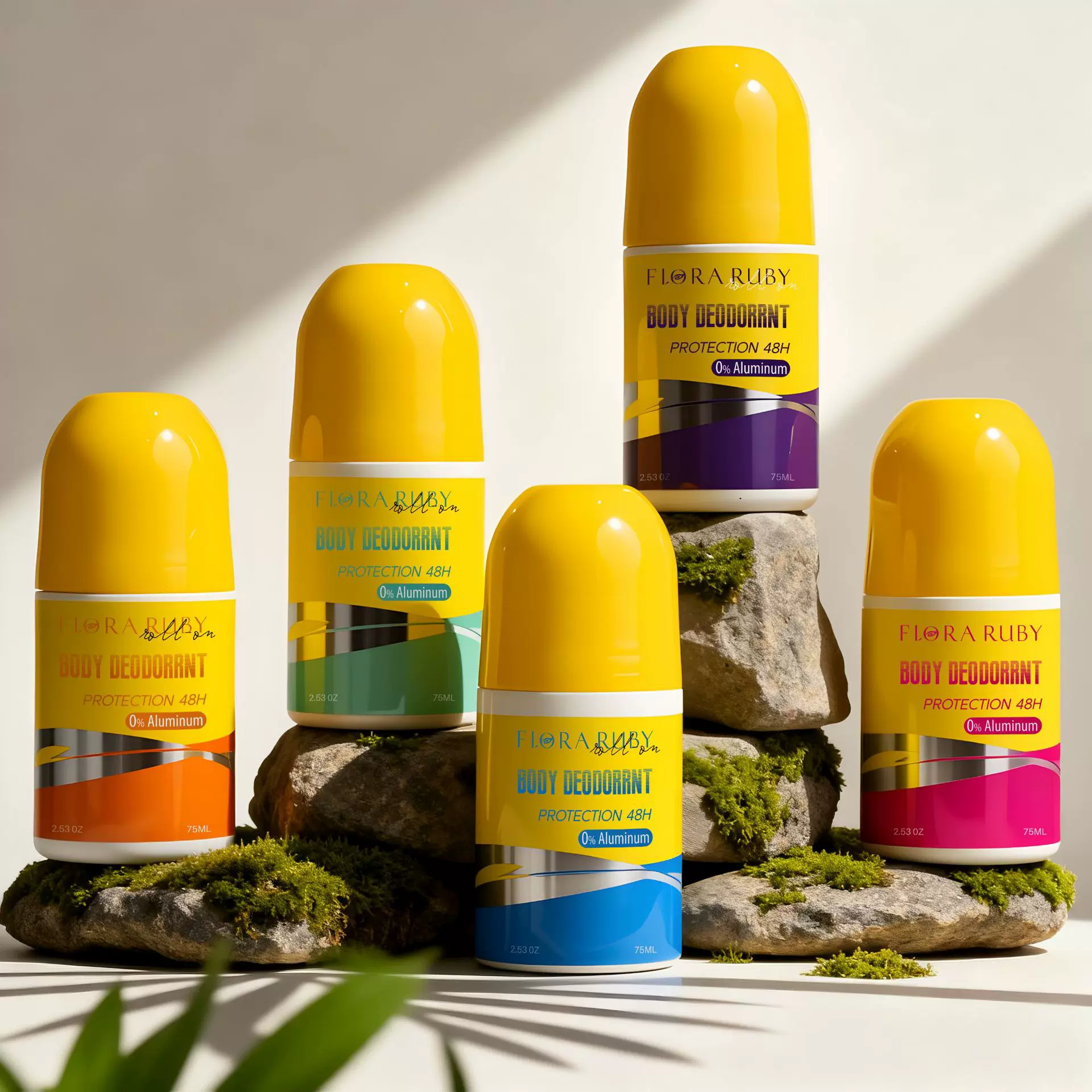 跨境FLORA RUBY无铝香体止汗滚珠便携止汗走珠持久清新干爽止汗剂