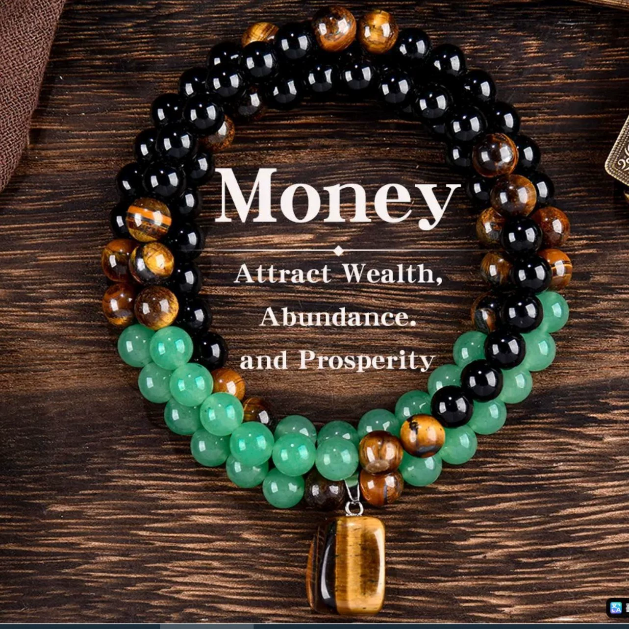 Ожерелье kuaARPURRAINA для привлечения богатства, с подвеской из зеленого агата и тигрового глаза, хрустальное украшение для праздников и вечеринок