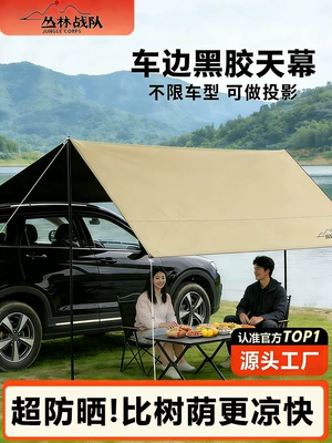 with Black Vinyl Sun Protection | Avtomobil yan çətirləri