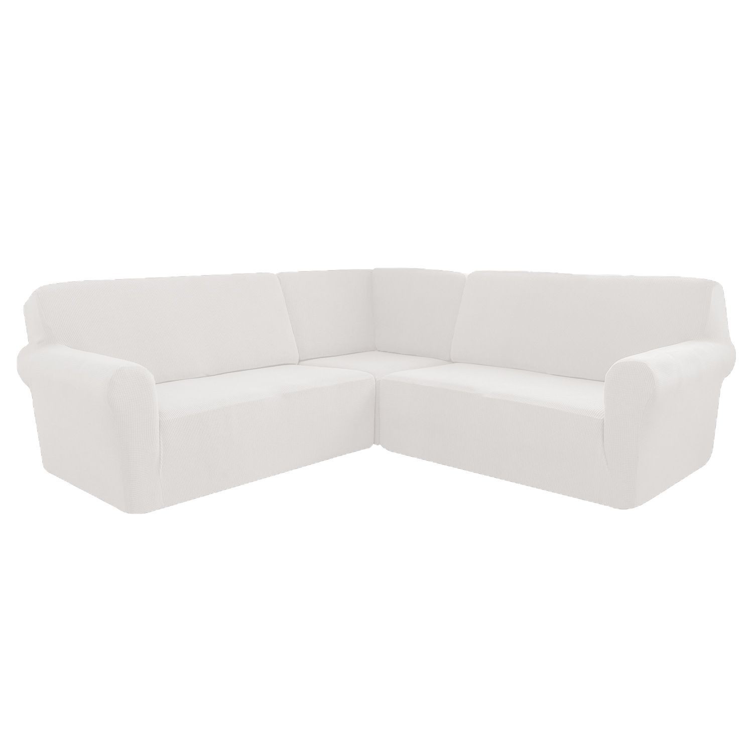 Cross-Border Stretch Pineapple Grid 5-Seater Solid Color Full Coverage Private Seat Party Corner L-Shaped Sofa Cover_voghion.com