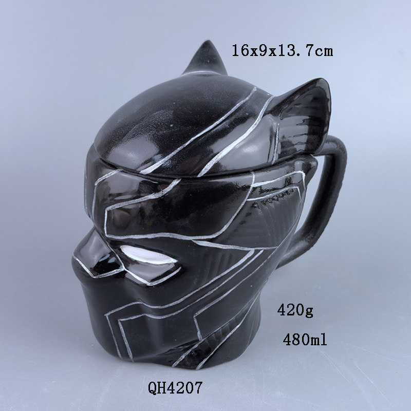 Estrictamente seleccionado Marvel Super Hero Spider-Man Taza muerto Shi Hulk Capitán América taza de café de cerámica con tapa