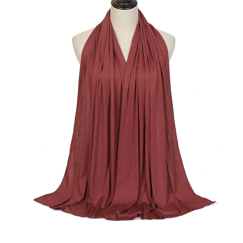 Plain Elastic Jersery Cotton Hijab Shawl Women Jersey Scarf|undefined