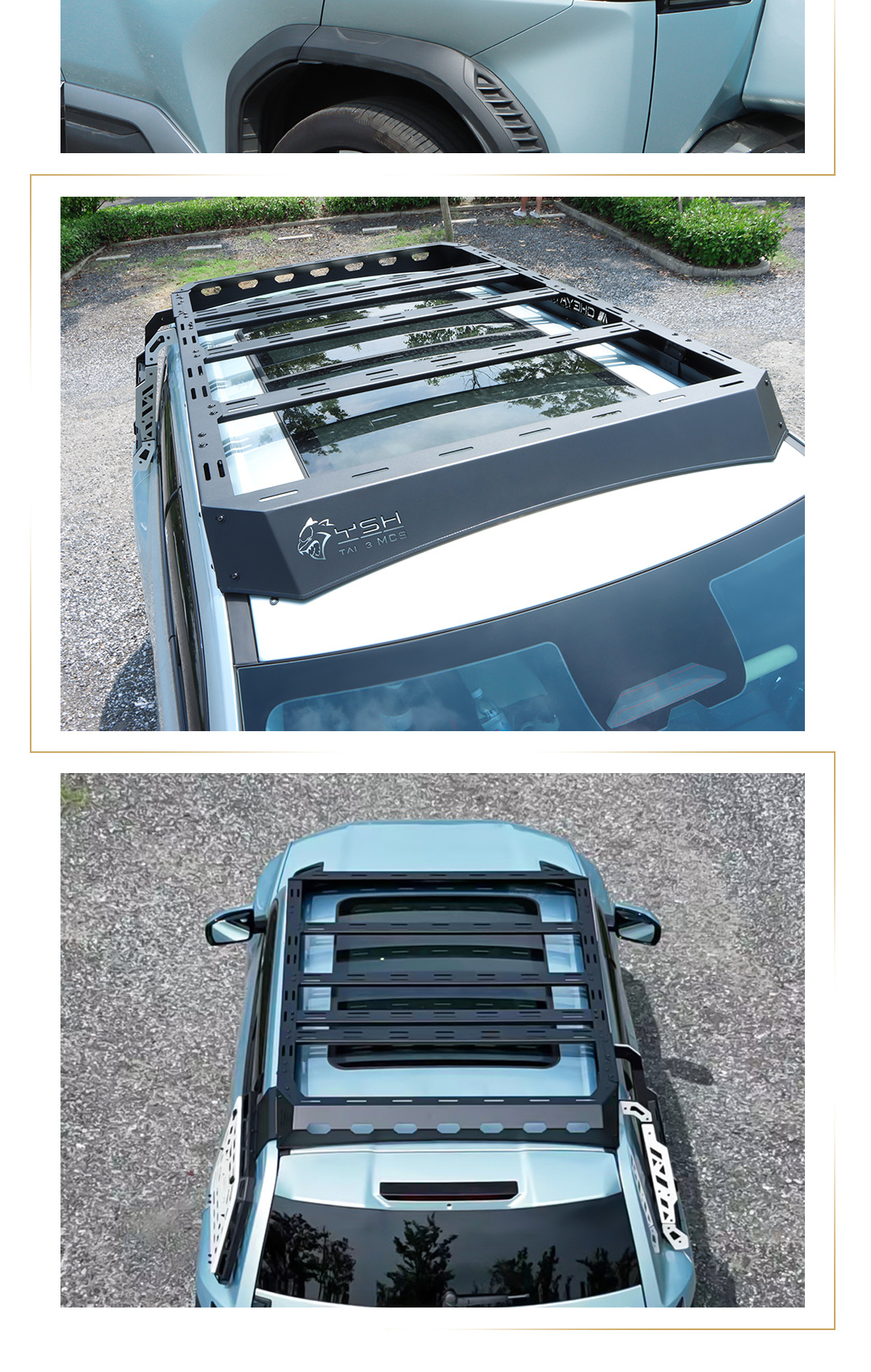 Suitable for Leopard Titanium 3 Black Panther Series Roof Rack Modification Expansion Platform Side Ladder Side Armor