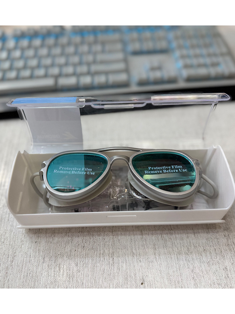 Gafas de Natación Profesionales de Marco Grande de Policarbonato Impermeables y Antiempañantes