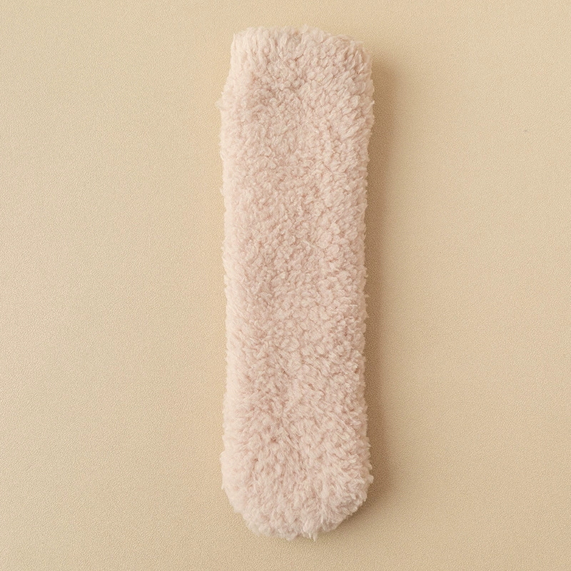 Winter coral velvet fleece keep warm socks, mid-length, increased thickness