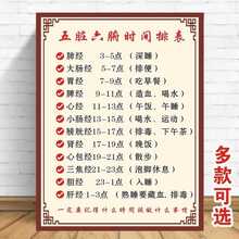 中医养生馆美容院挂图五脏六腑时间表时辰人体经络全身挂图宣传画