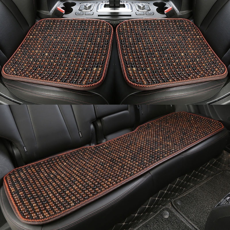 Summer car seat cushion, cooling pad, breathable and ventilated seat cushion with wooden beads, single-piece summer cooling mat, universal car seat pad