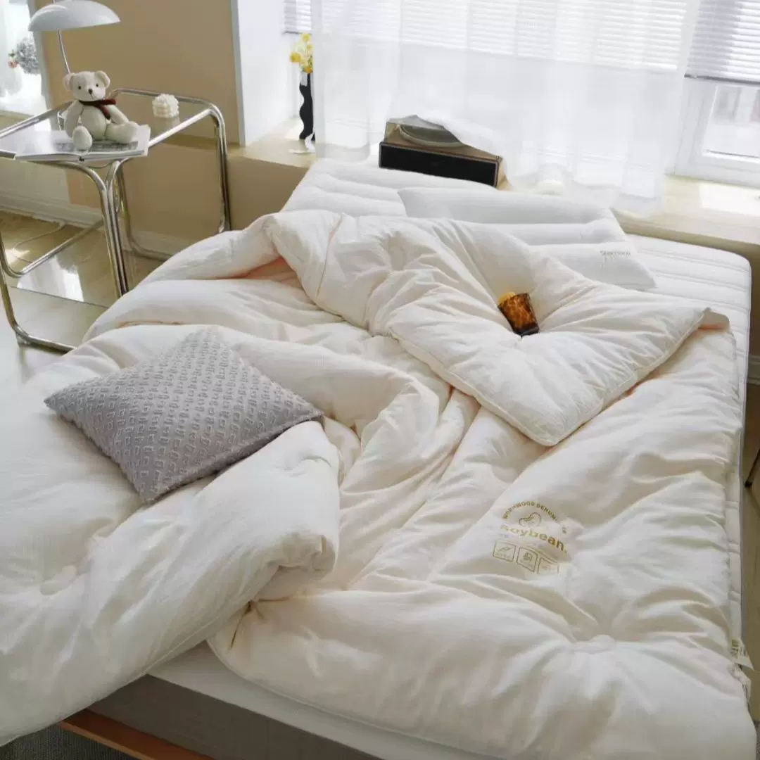 厂家直销大豆纤维被子春秋被原棉大豆冬被 二合一子母被宿舍被芯