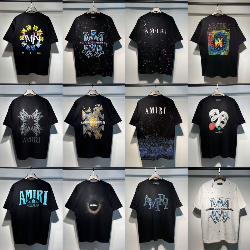 25Ss Summer New Am1R1 European and American Trendy Brand Short-Sleeved Letter Printing Loose High Street Casual Half-Sleeved Men's and Women's T-Shirts