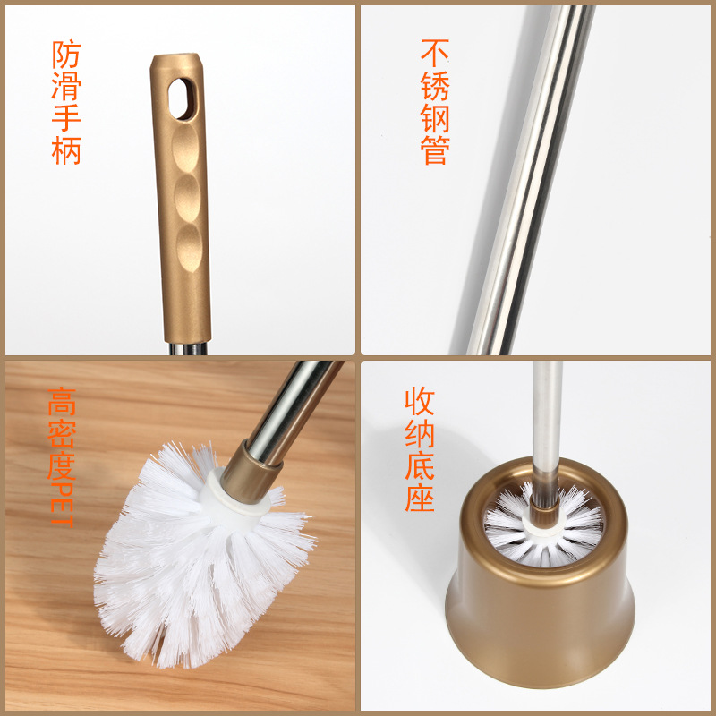 Cepillo de limpieza de inodoro de varilla de acero inoxidable alargado Cepillo de limpieza de inodoro montado en la pared Cepillo de artefacto de limpieza de inodoro de lavado doméstico sin callejones sin salida