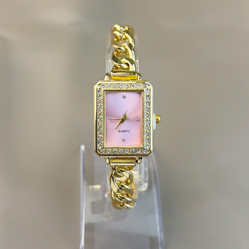 50g Weight Ordinary Glass Mirror Material Alloy Strap Material Watch Classification Pointer Display Type Single Folding Buckle Buckle Style Rectangle Dial Shape Daily Occasion Quartz Movement Geometric Pattern Women's Gender Simple Style Style Simple Style Geometric Single Folding Buckle Quartz Women's Watches 18