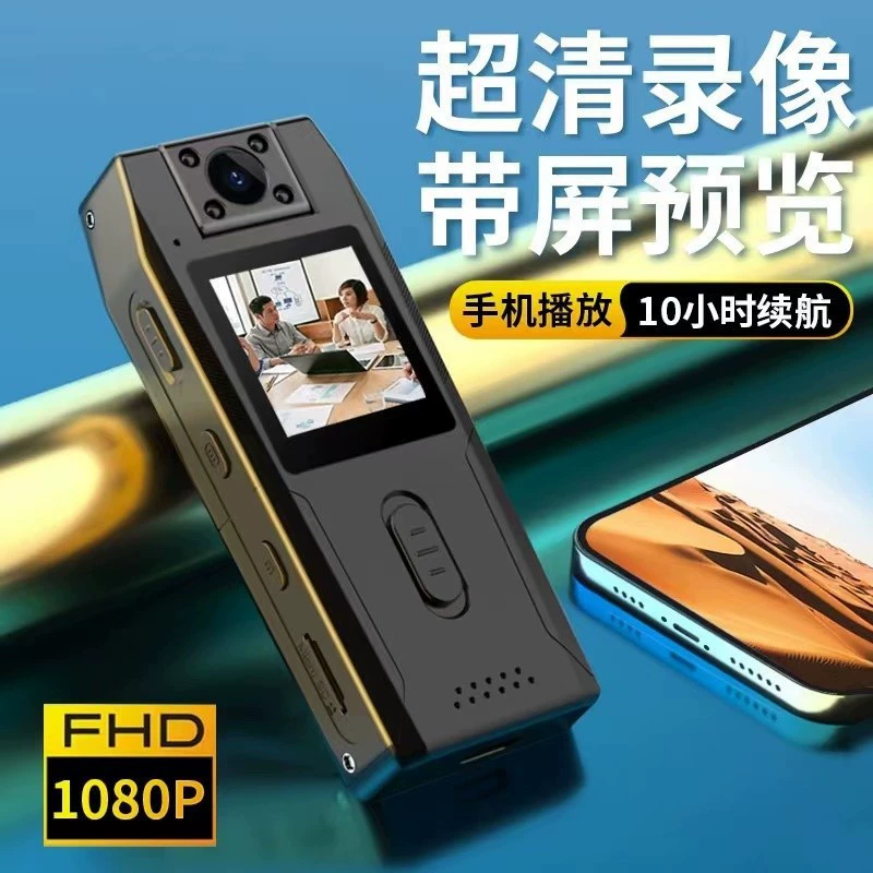 Аудио- и видеорегистратор для правоохранительных органов, велокамера, широкоугольная спортивная видеокамера с экраном, инфракрасное ночное видение, ночной режим съемки, камера высокого разрешения