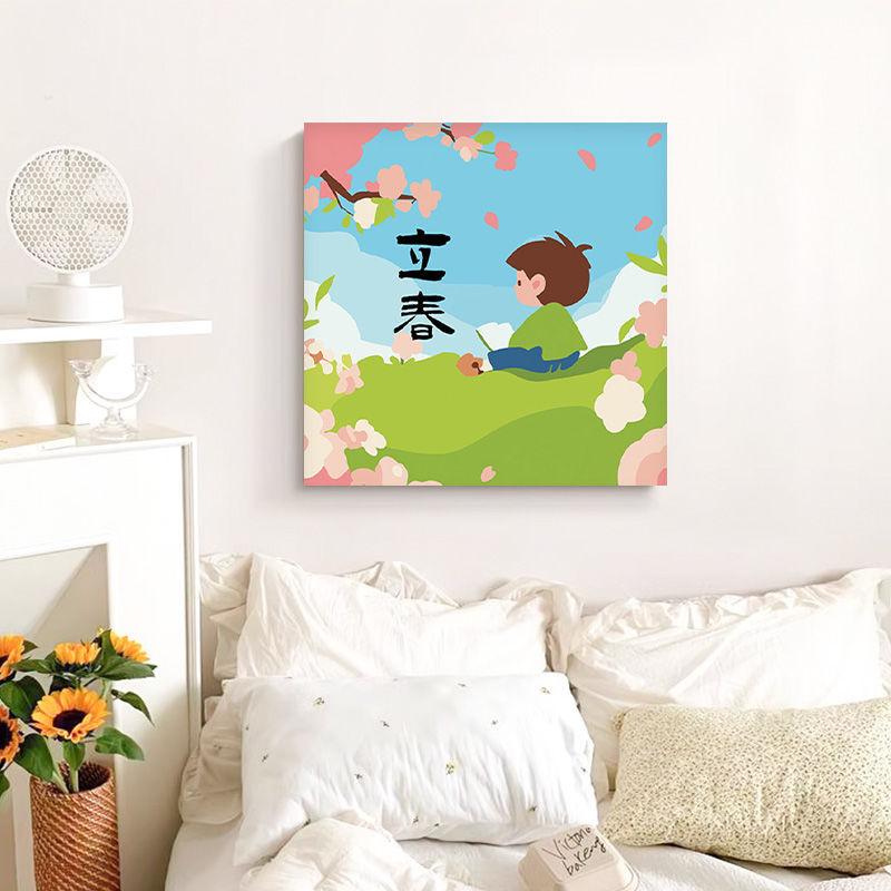 Four Seasons Solar terms Digital Oil Painting 2025 New Style Solving Boring Hand-painted Hand-painted Filled Acrylic Oil Decompression Drawing