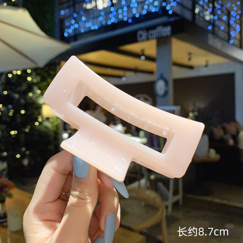 Accesorios para el cabello de pinza de tiburón de acrílico grande de Corea, clip de agarre para el cabello de disco simple, tocado de horquilla de cabeza femenina al por mayor