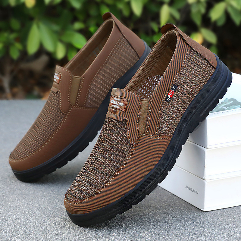 Zapatos de tela para hombre 2025 verano nuevo estilo transfronterizo todo-fósforo color sólido zapatos individuales zapatos papá clásicos de suela blanda zapatos casuales viejos de Beijing