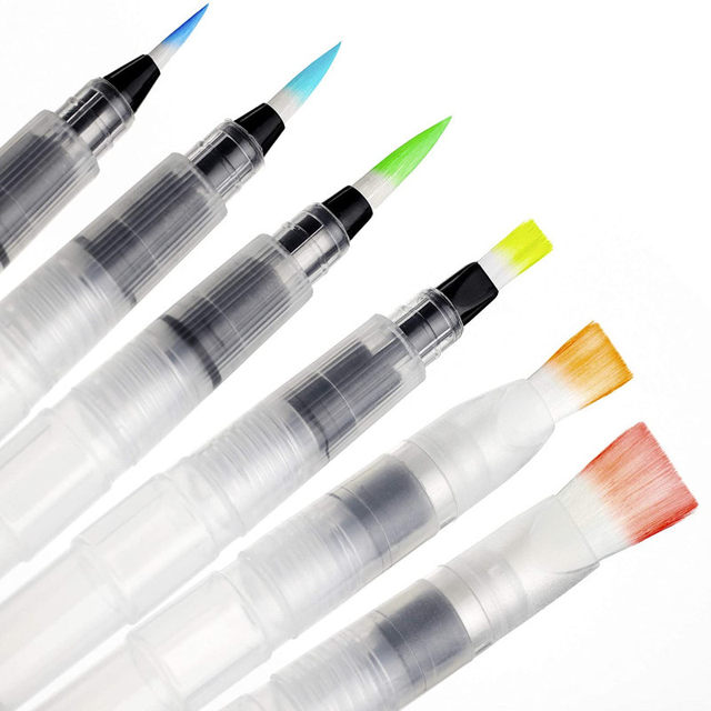 Refillable Water Color Brush Set 1/3/6 PCS Refillable Paint Brush Soft  Watercolor Brush Ink Pen Painting Drawing Art Supplies