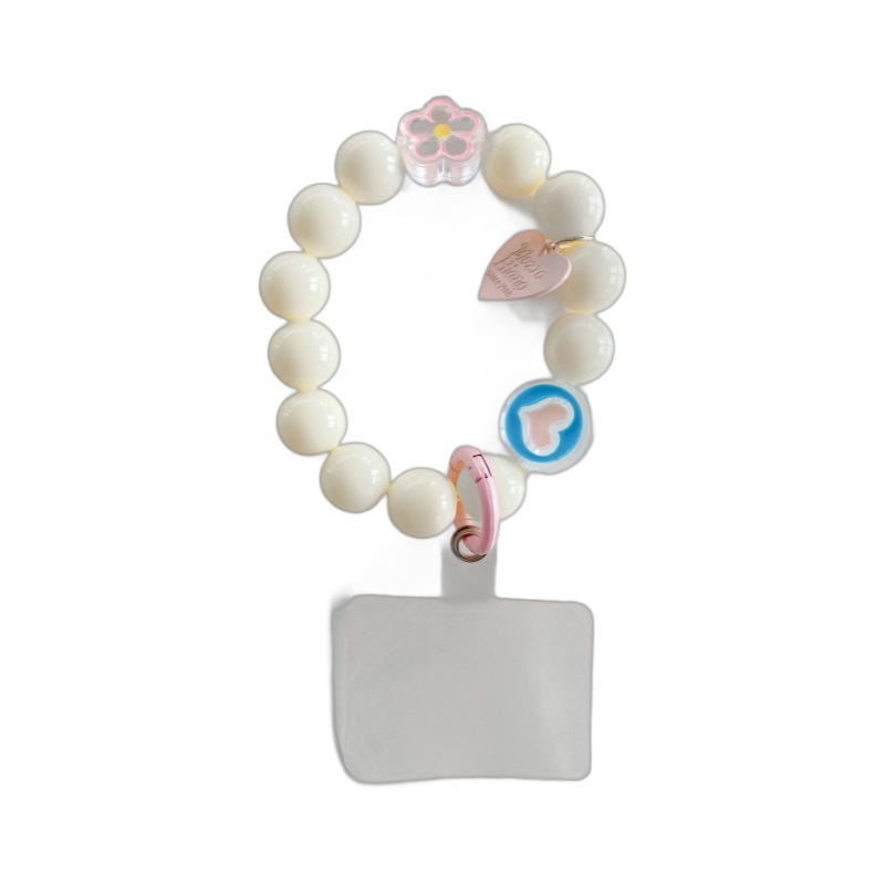 Caramelo color perlas colgante acrílico Blanco Amor cuentas teléfono móvil Shell colgante adornos coloridos cuentas verdes pulsera