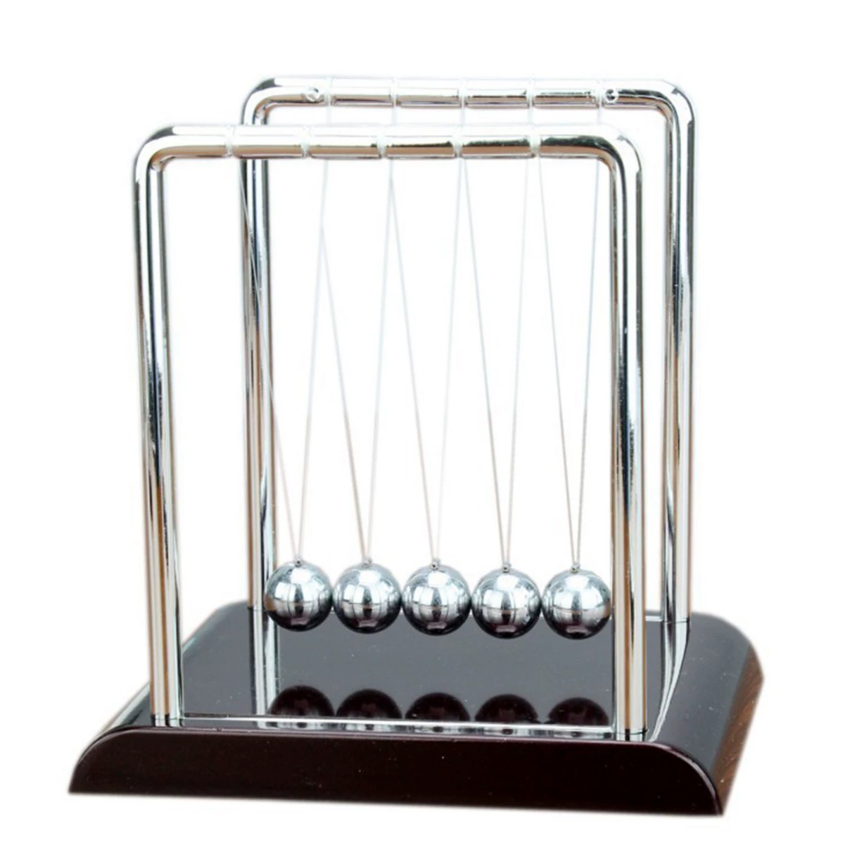 Newton's Cradle Desk Toy — Pendulum Ball Desktop Ornament, Metal Frame, 9×7.5×9.5 cm
