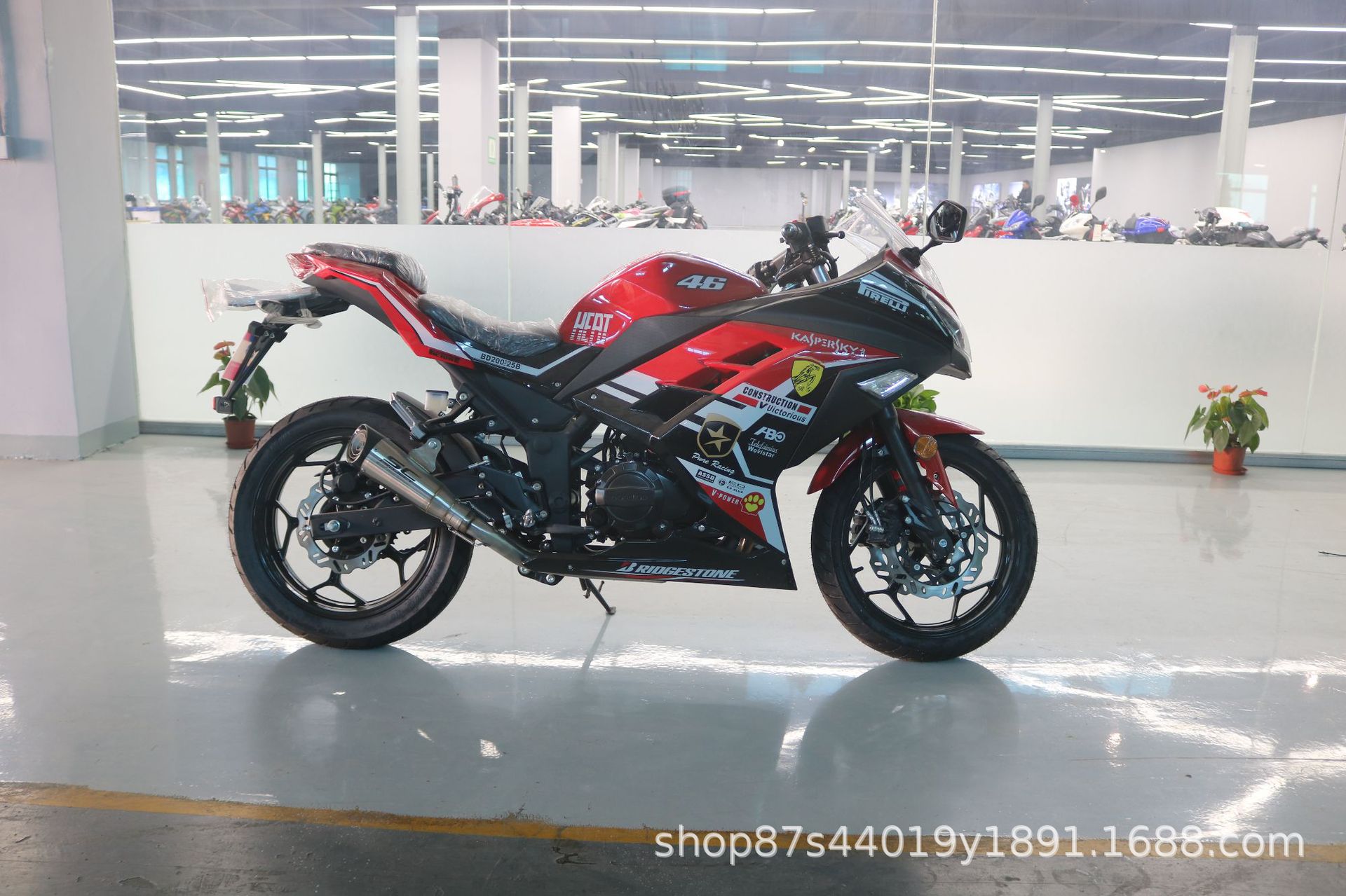 License-able motorcycle Kawasaki Ninja, twin-cylinder racing replica, Horizon sportbike, adult gasoline-powered sportbike, complete vehicle