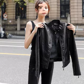 皮衣外套女2026春秋新款皮夹克立领pu皮休闲机车服短款韩版收腰潮