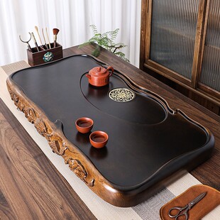 Whole Walnut Tea Tray Solid Wood Household Living Room Simple Kung Fu Tea Set Tea Sea Tray Imitation Log Small Tea Table