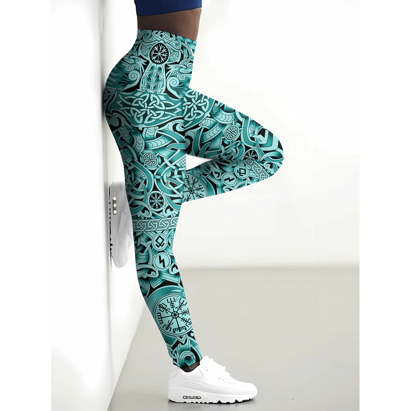 Women leggings Viking tattoo pattern printed tights yoga pants fitness trousers women sexy jogger pants