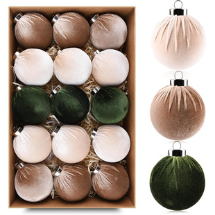 Cross-Border New Products Christmas Decorations Velvet Boutique Velvet Christmas Balls Window Venue Layout Christmas Tree Pendants