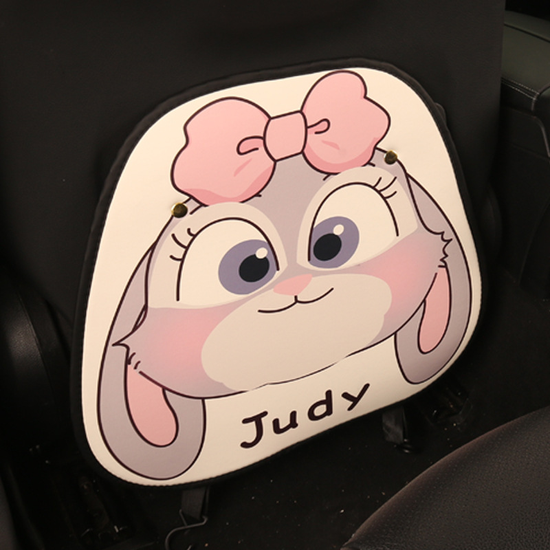 Women's cute cartoon car seat back anti-kick cushion car seat back anti-fouling cushion long short optional