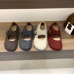 厚底复古绒面勃肯鞋单鞋女鞋子2025新款春秋季百搭配裙子玛丽珍鞋