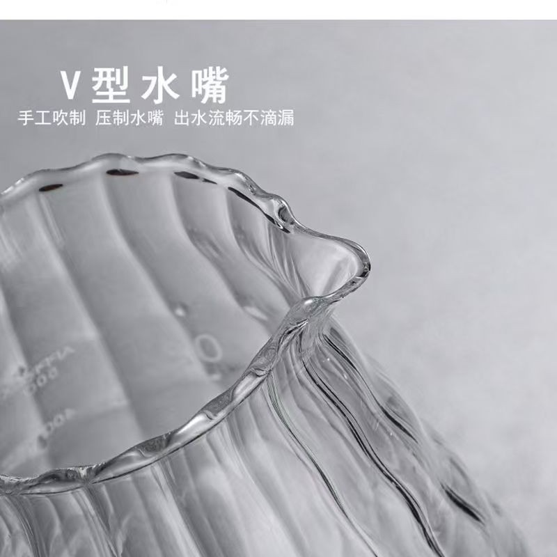 Mayorista de vidrio para la fabricación de café con mano conjunto de taza de filtro de café para compartir hervidor de café utensilios de café taza de filtro de vidrio