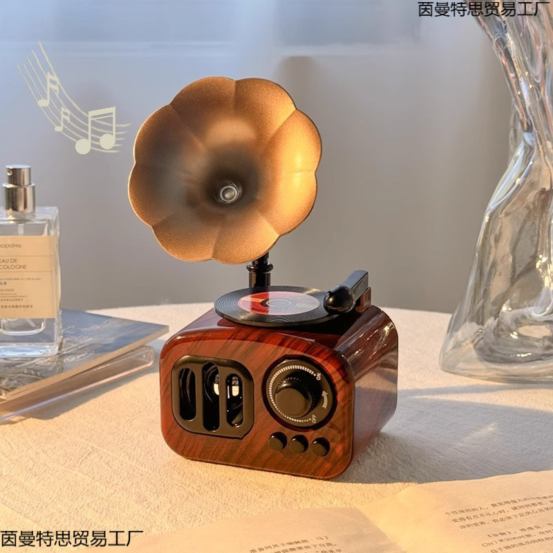 Decoraciones de gramófono retro escritorio caja de música creativa sala de estar porche decoración nostálgica del hogar nicho sentido de alta gama