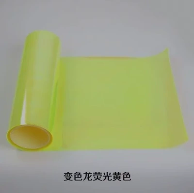 Car headlight protective film: Color-Changing Sticker, Tail Light - chameleon-fluorescent-yellow-30cm8m