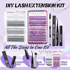 跨境熱熔單簇DIY彩色嫁接假睫毛大容量單簇50+60D假睫毛工廠批發