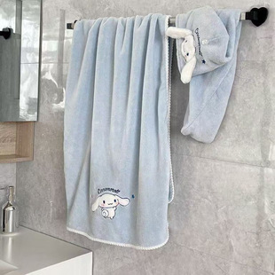 Cinnamon Dog Bath Towel Super Absorbent and Quick-Drying Women's Coral Velvet Towel Dry Hair Cap Couple Style Pair of Wraps