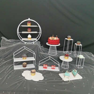 Decoración de mesa de postre de estilo europeo soporte de exhibición bandeja de pastel Decoración de mesa de boda traje creativo té de la tarde Merienda soporte image 17