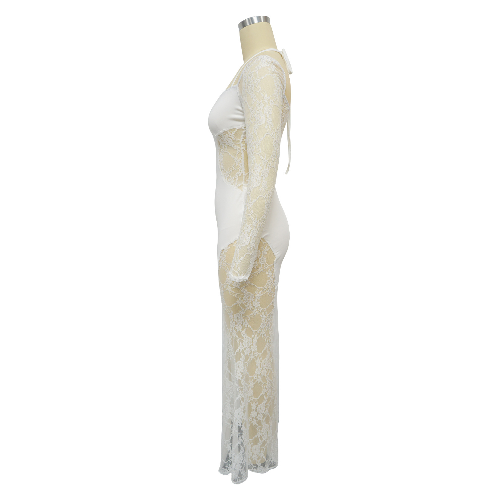 Elegant Women's Lace Splicing Evening Dress For Special Occasions_voghion.com