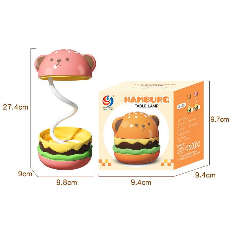 Creative Burger Led Bedroom Lamp Rechargeable Bedside Acrylic Night Light Desktop USB Lamp Student Gift Creative Burger Led Bedroom Lamp Rechargeable Bedside Acrylic Night Light Desktop USB Lamp Student Gift