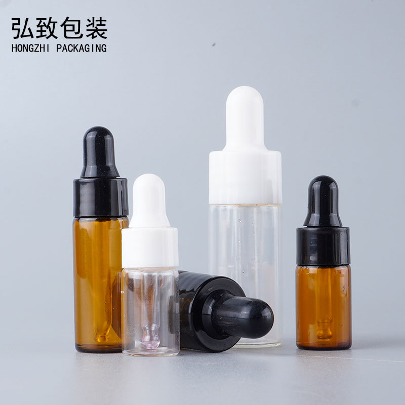 现货3ml滴管瓶试用装 5ml小精油瓶 10ml精华液分装瓶 玻璃分装瓶