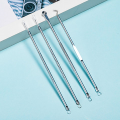 Multifunctional acne needle four-piece set, acne needle, ladies student teasing needle powder, blackhead acne needle, beauty needle