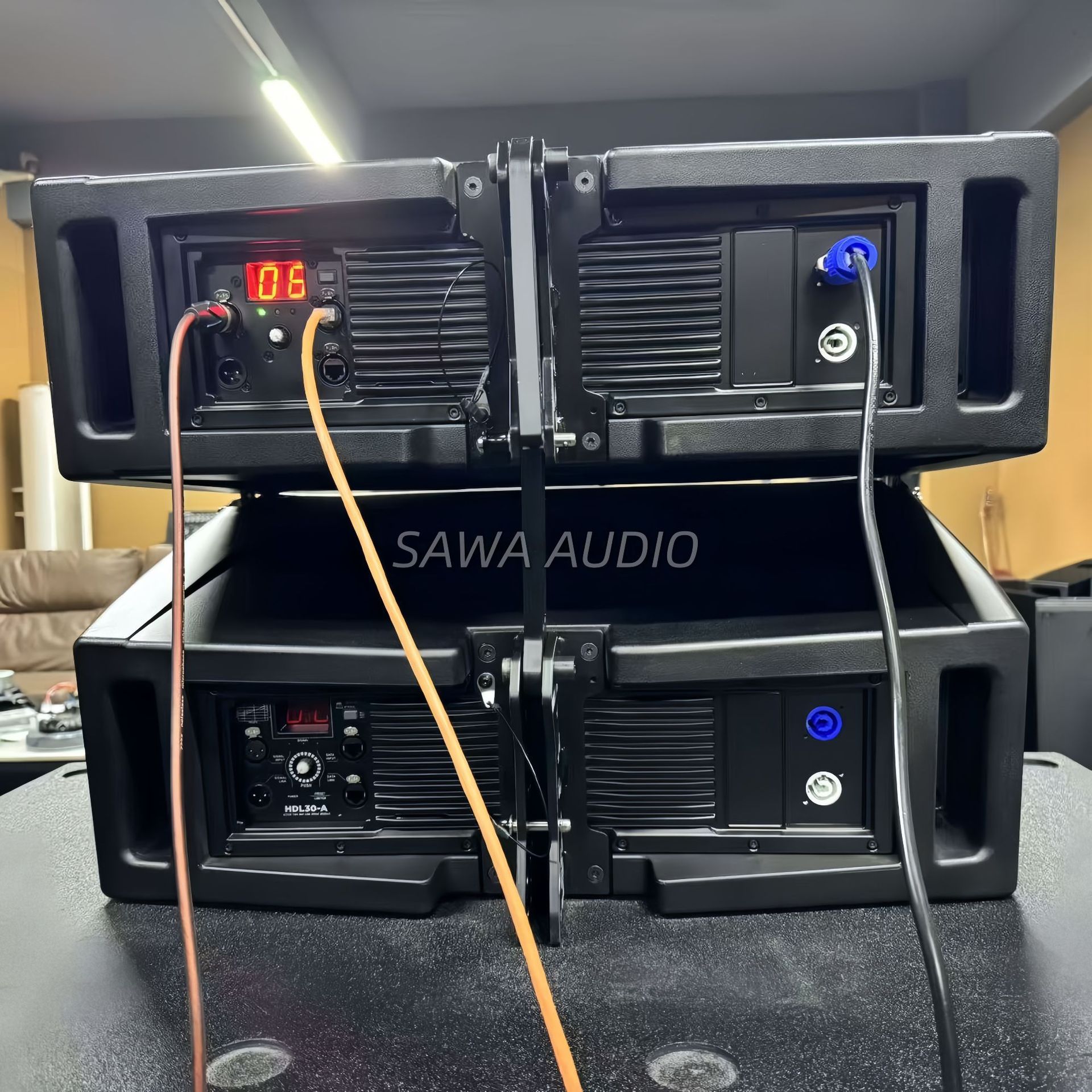 Doble 10 pulgadas 20A 30A dos canales escenario al aire libre equipo de sistema de sonido de matriz lineal profesional altavoz de alta potencia