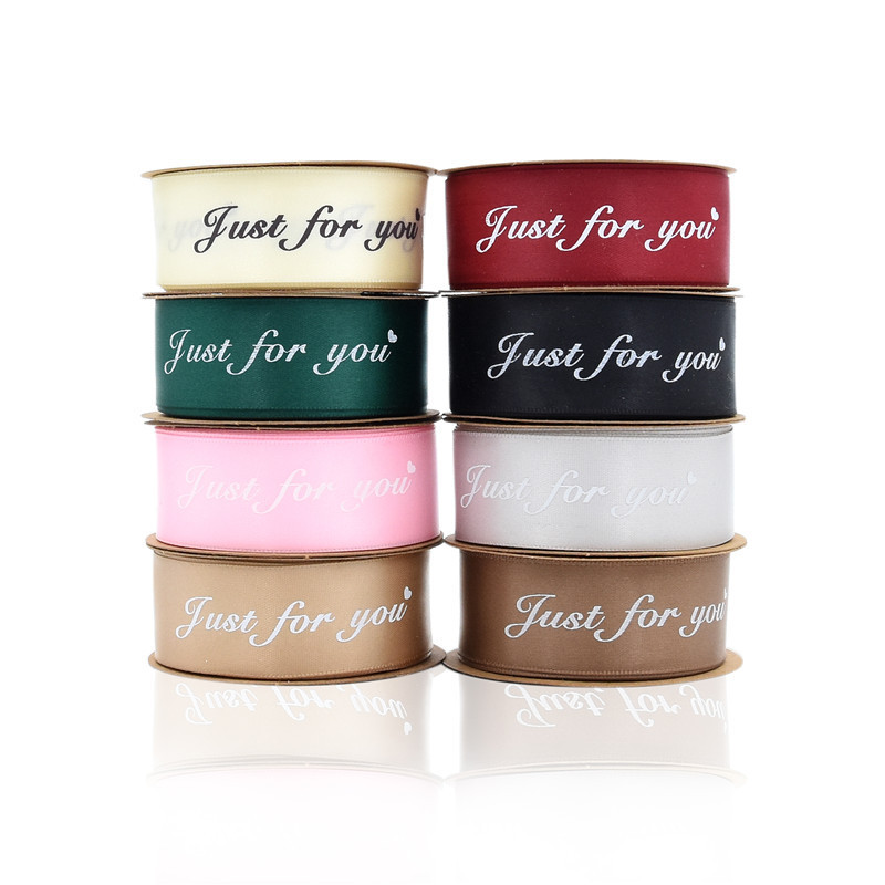 2,5 cm transfronteriza de impresión sólo para usted Cinta Caja de pastel ramo de material de embalaje accesorios para el cabello cinta 10 M