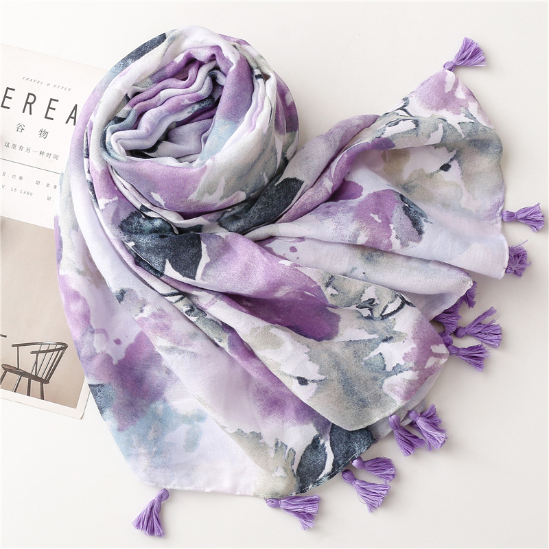 Women's Fashion Tie Dye Polyester Silk Scarves display picture 3