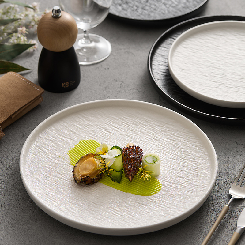 주방 도구 스테이크 플레이팅 호텔 세라믹 접시 레스토랑 식기 크리 에이 티브 락 하이 엔드 식기 샐러드 접시