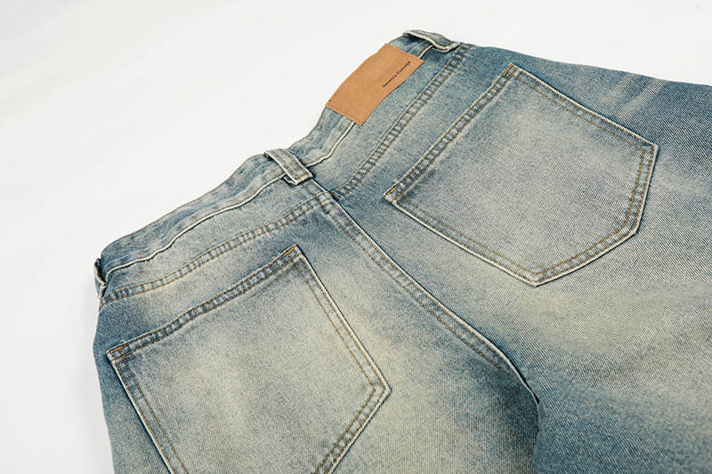 Vintage American Style High Waist Relaxed Fit Cat Whisker Distressed Jeans Comfortable Cotton Denim Pants for Men And Women_mkmklike.com