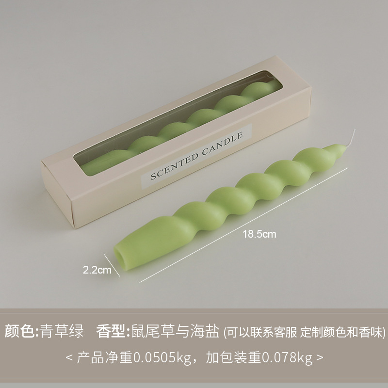 Velas de perfume espirales de barra larga vela de banana regalo de nicho atmósfera de estilo creativo de barra de cera