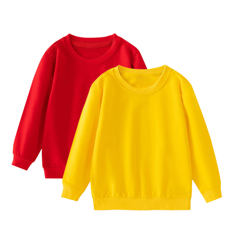 二件装卫衣广告衫纯色可定图案宝宝衣服童装线圈卫衣秋款空白衫|undefined